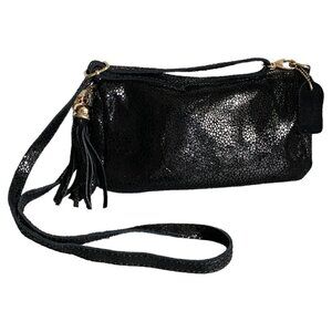 KGB Black Label Leather Reptile Print Crossbody Bag​​​​​​​​